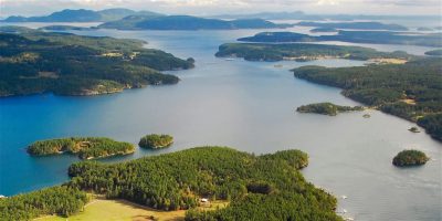 Aerial view of the San Juan islands